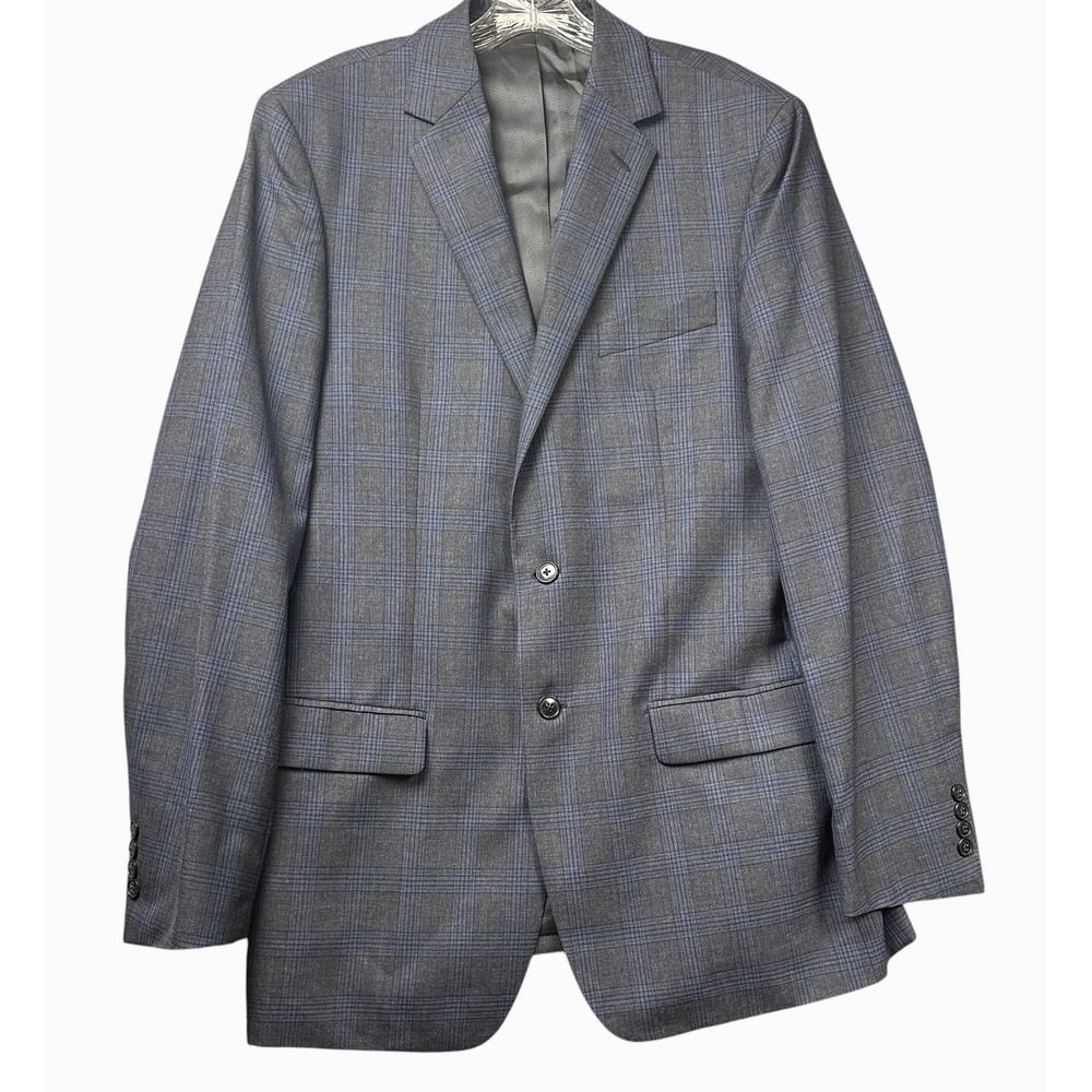 Joseph Abboud Heritage Blazer Jacket Men's 42L Lanificio di Pray Wool Plaid Blue